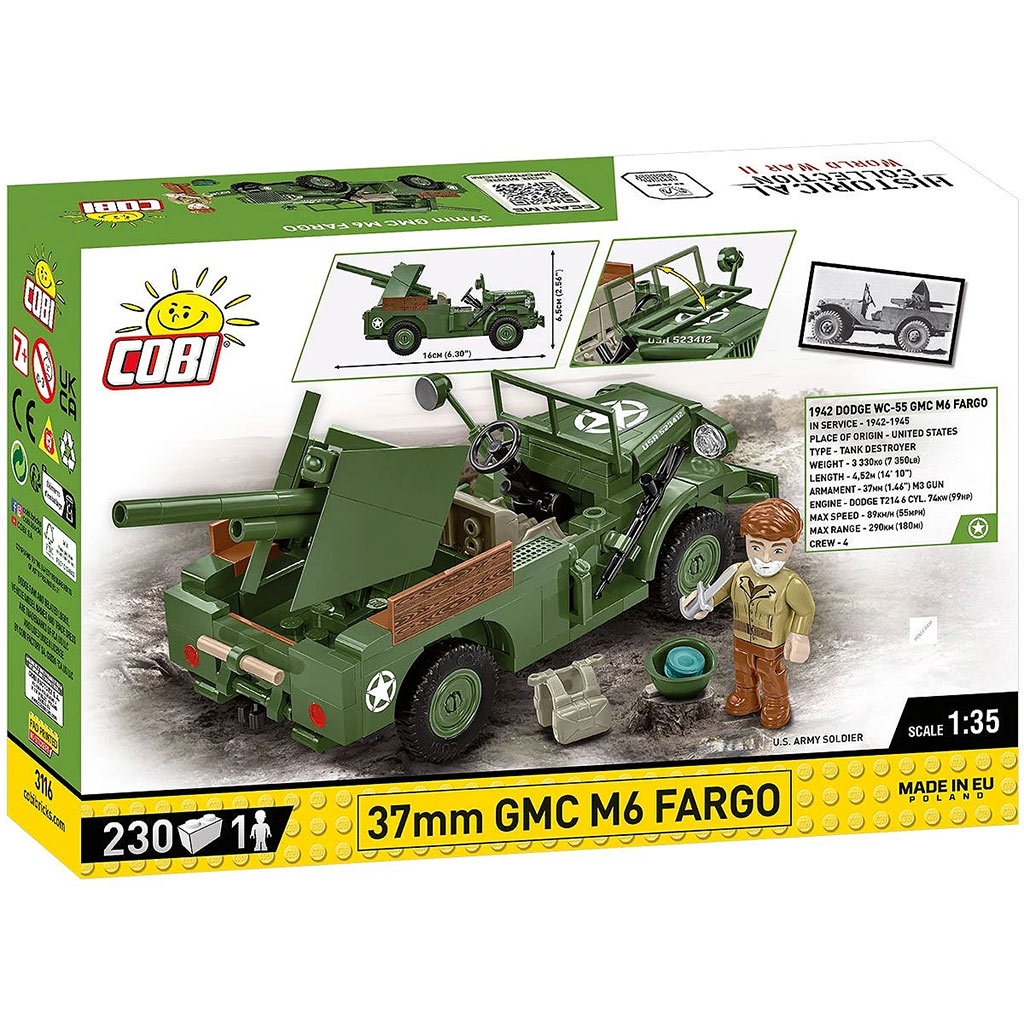 imagen de COBI: II Guerra Mundial 37mm GMC M6 Fargo juego de construcción (3116) 6