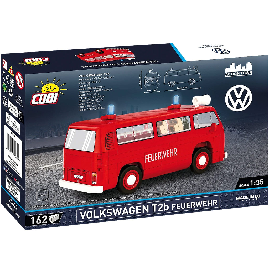 imagen de COBI: Volkswagen T2b Camión de Bomberos Juguete de Construcción (24622) 3