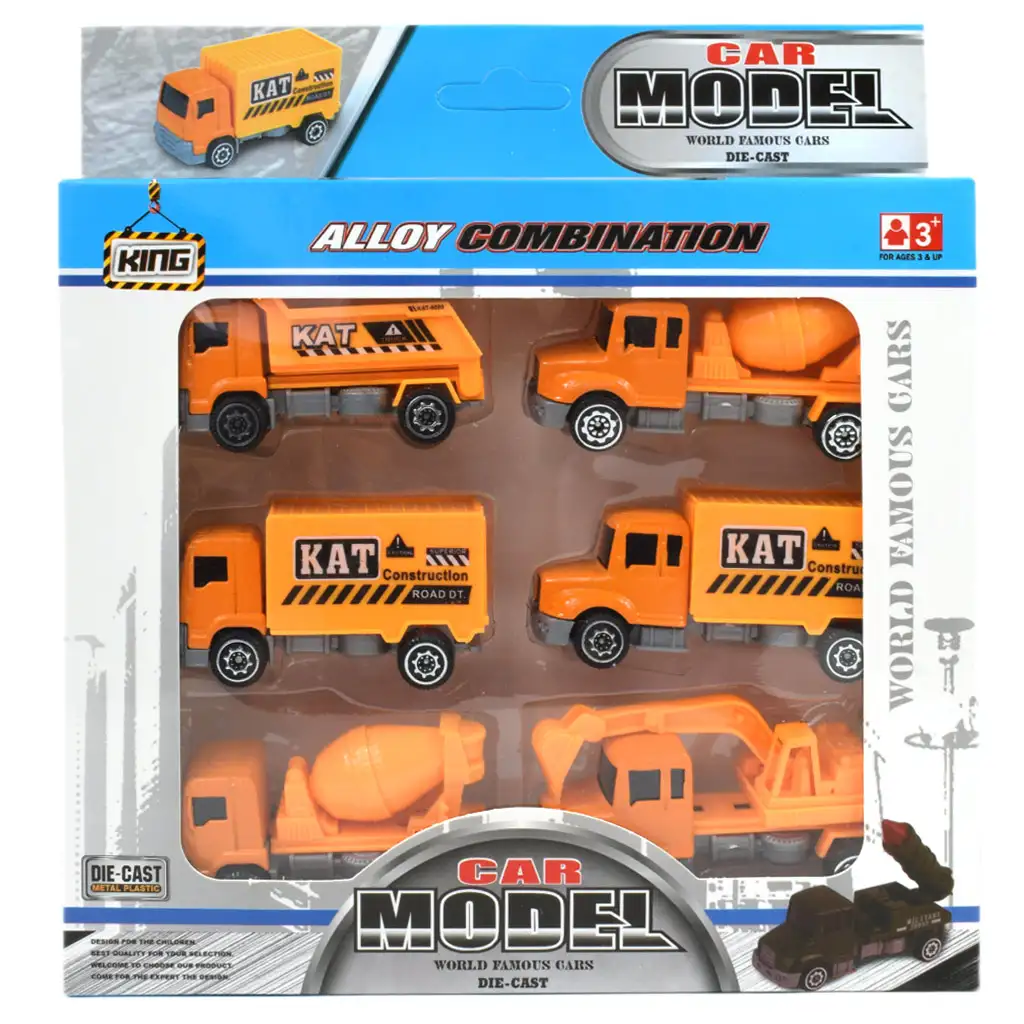 imagen de Coche de aleación: set de camiones de construcción de 6 piezas de 8 cm 2