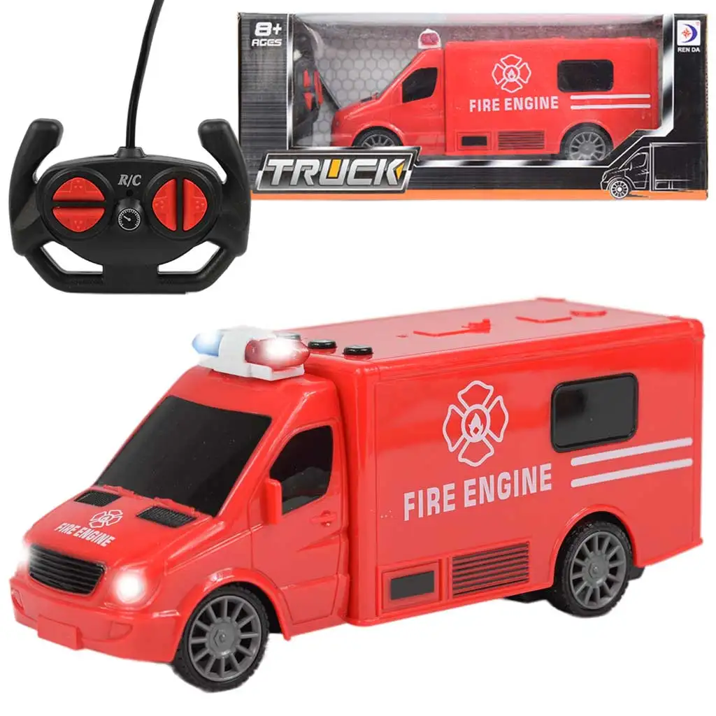 imagen de Coche de bomberos RC a control remoto con efectos de luz 1/30 de escala 20cm 1