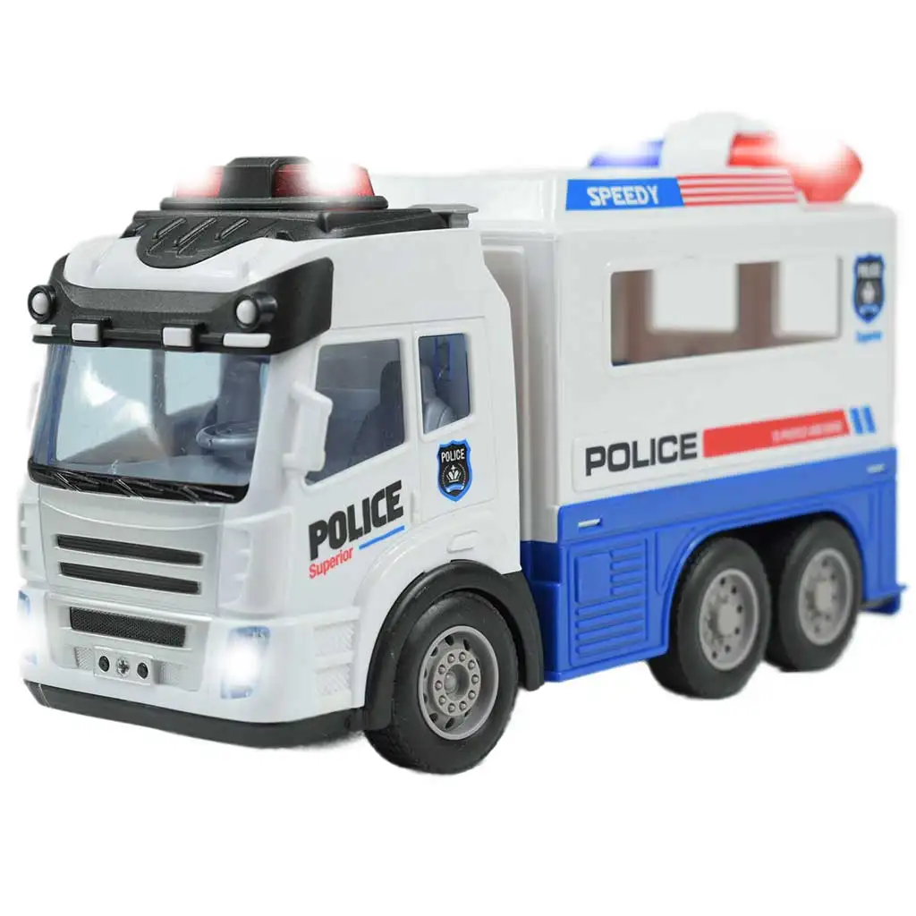 imagen de Coche de policía RC con control remoto y efectos de luz 1/43 27Mhz 21cm 3