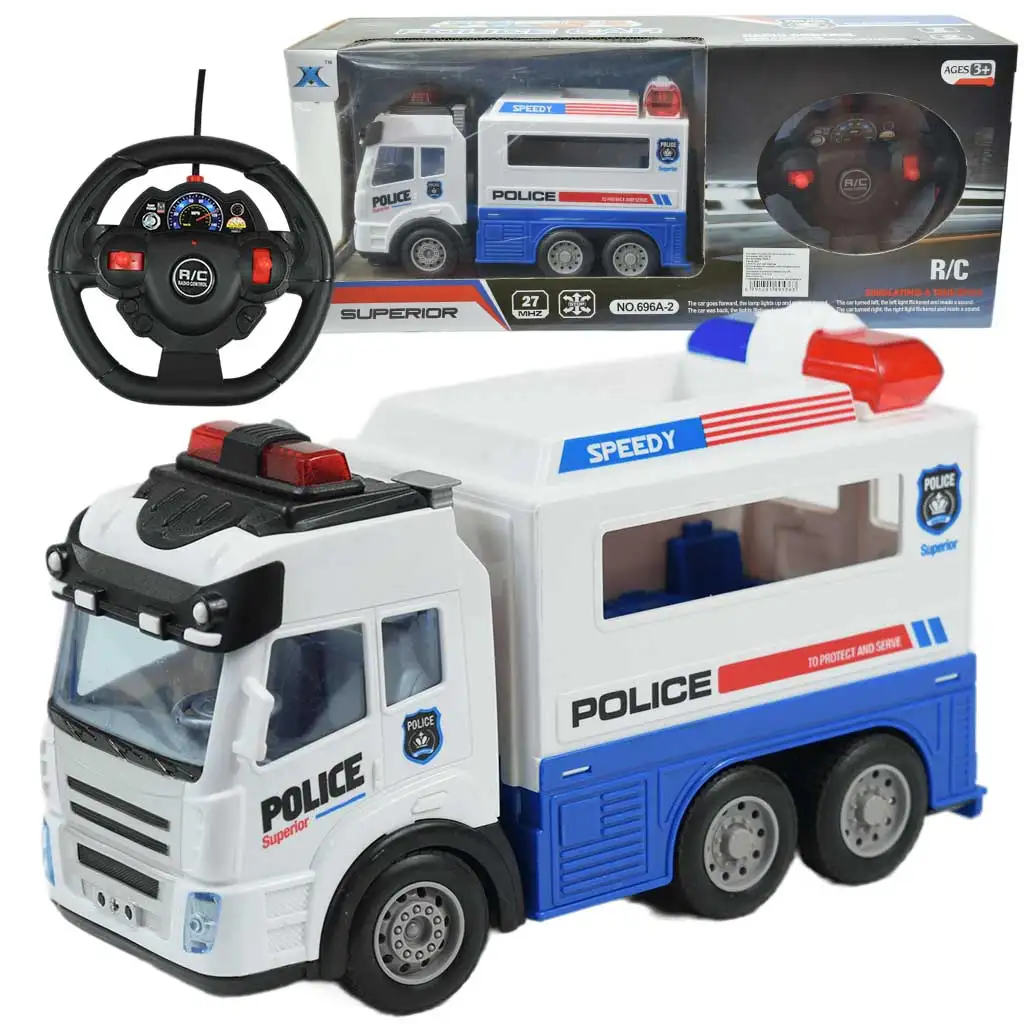 imagen de Coche de policía RC con control remoto y efectos de luz 1/43 27Mhz 21cm 1
