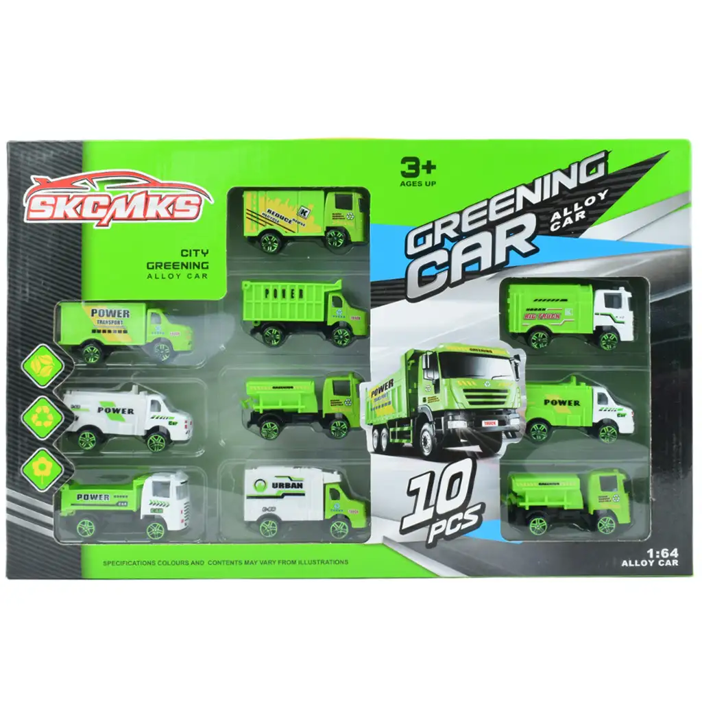 imagen de Coche de Reciclaje: Set de 10 Camiones de Basura 4