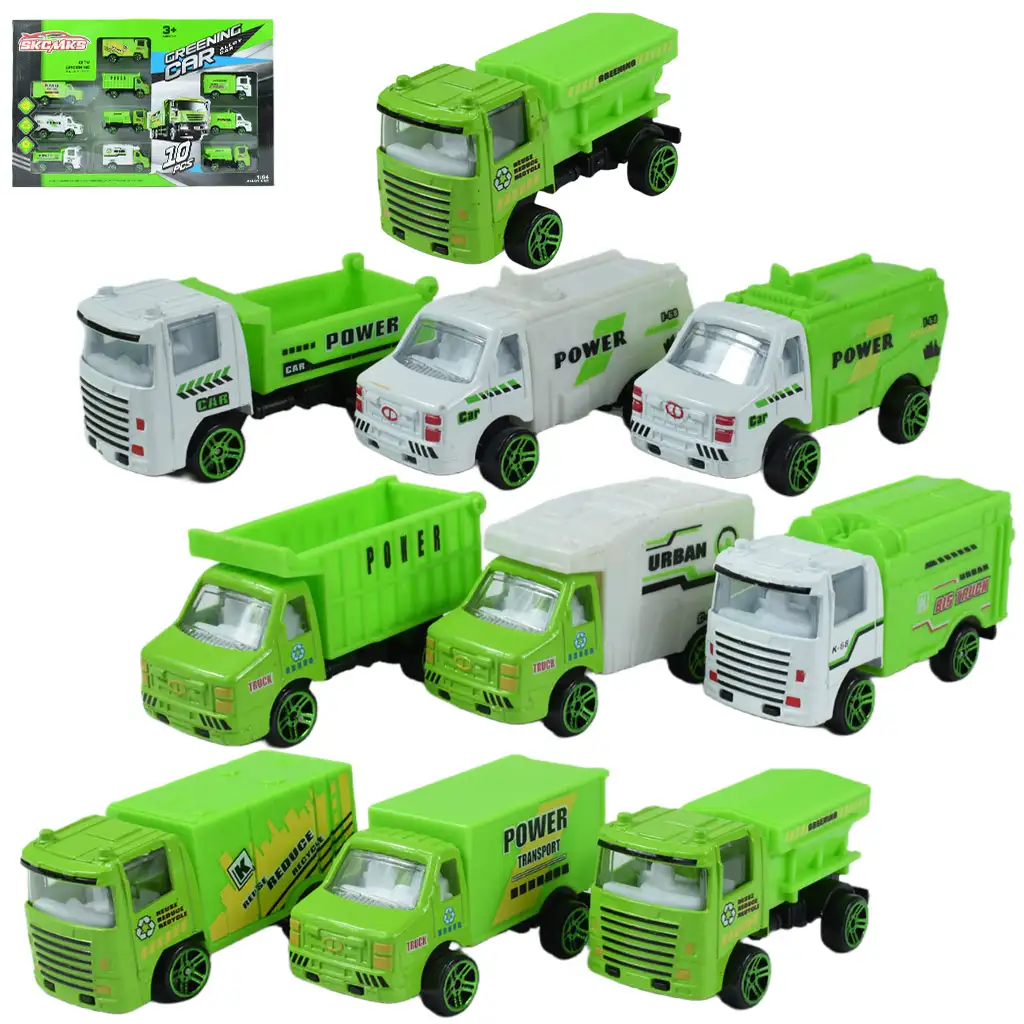 imagen de Coche de Reciclaje: Set de 10 Camiones de Basura 1