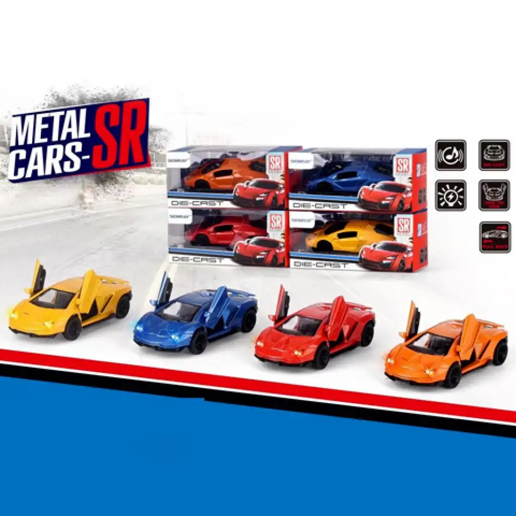 imagen de Coche deportivo de metal a fricción con luz y sonido 1/43 1