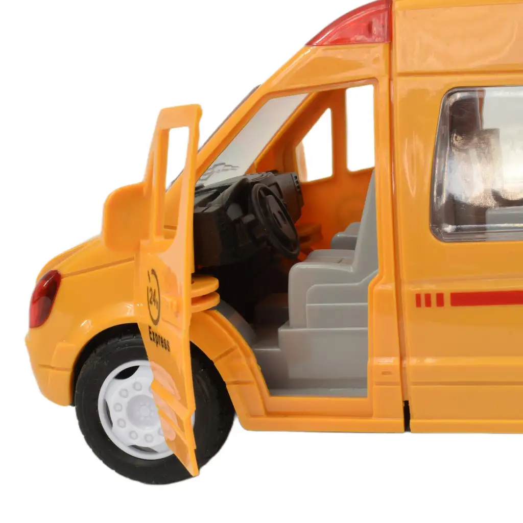 imagen de Coche especial: Camión de mensajería amarillo con luz y sonido, función de fricción 24cm 2