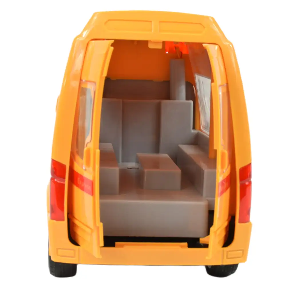 imagen de Coche especial: Camión de mensajería amarillo con luz y sonido, función de fricción 24cm 4