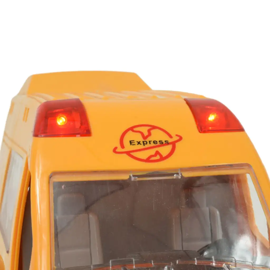 imagen de Coche especial: Camión de mensajería amarillo con luz y sonido, función de fricción 24cm 6