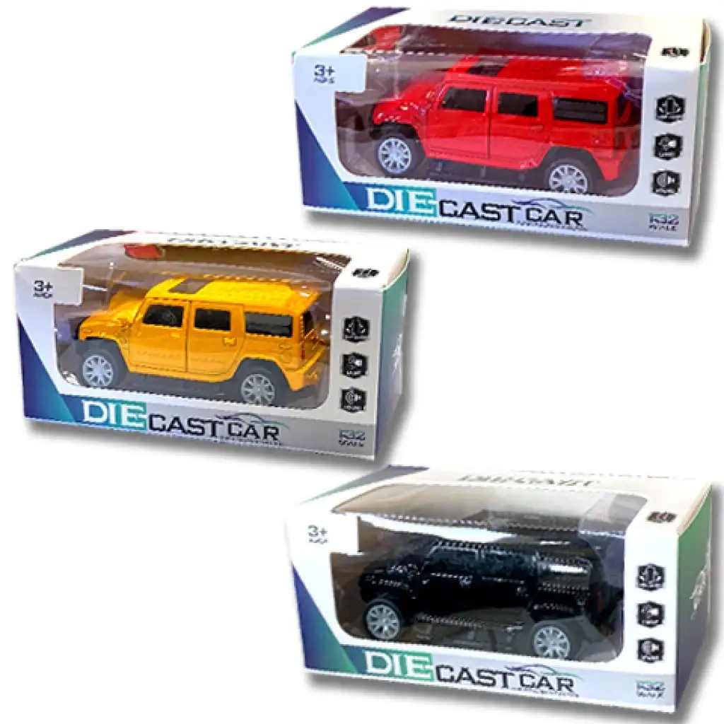 imagen de Coche pequeño Hummer de Rescate a tracción trasera con luz y sonido 1/32 en varias versiones 1