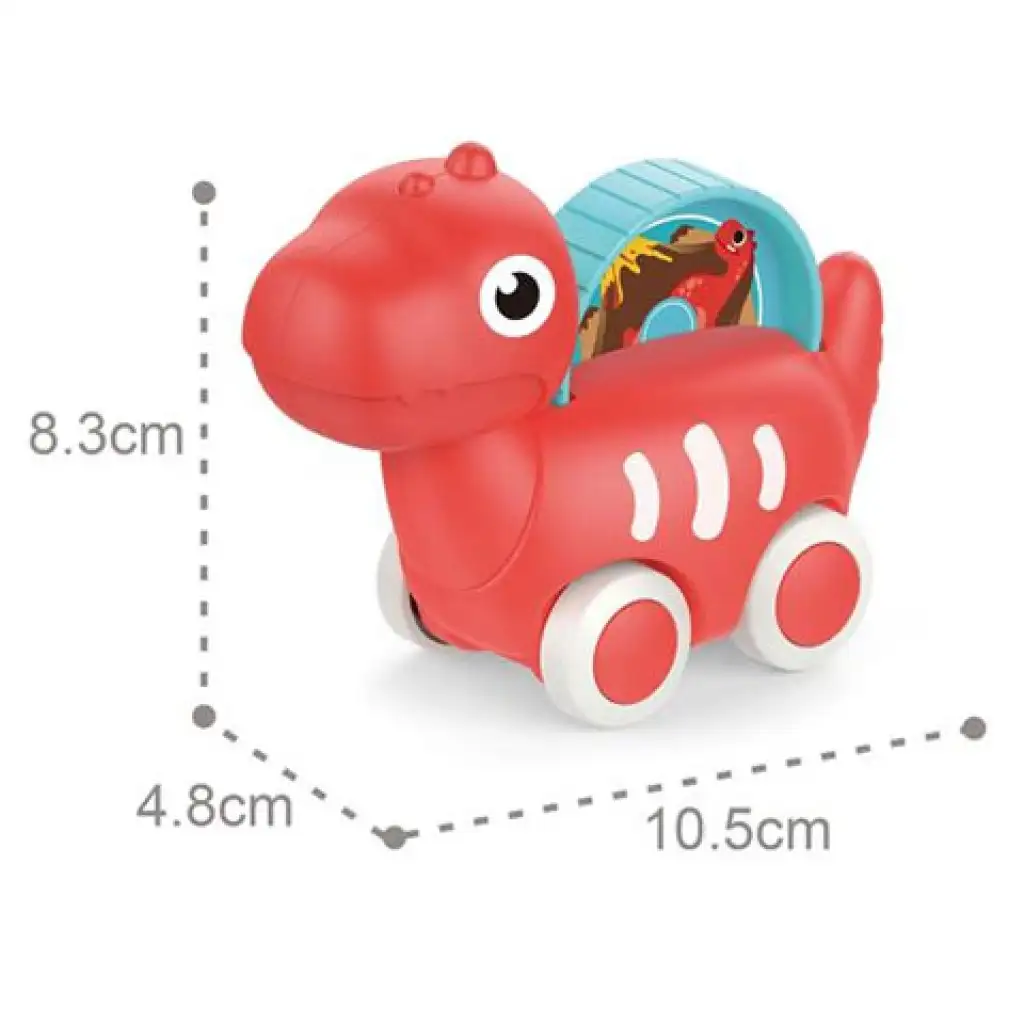imagen de Cochecito de bebé dinosaurio rojo con imagen en movimiento 10,5cm 2
