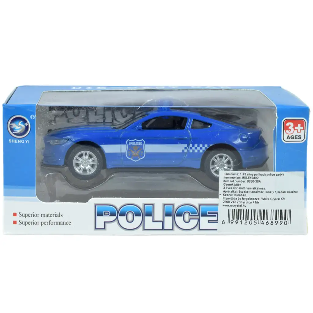 imagen de Coches de Policía: Coche de policía de metal con retroceso en varias versiones 11cm 1ud 10
