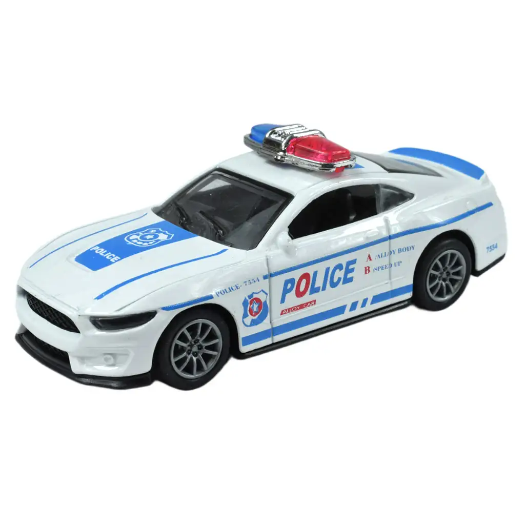 imagen de Coches de Policía: Coche de policía de metal con ruedas de fricción en varias versiones 11cm 1ud 2
