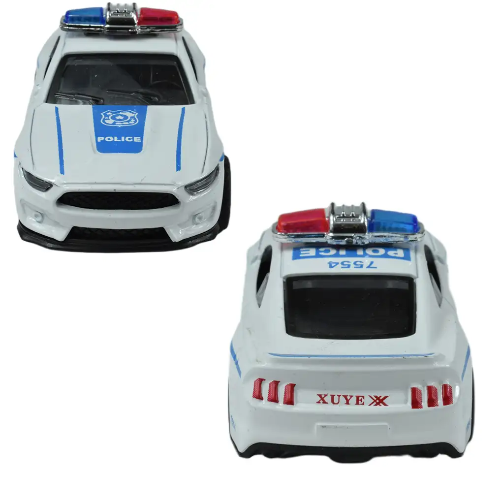 imagen de Coches de Policía: Coche de policía de metal con ruedas de fricción en varias versiones 11cm 1ud 3