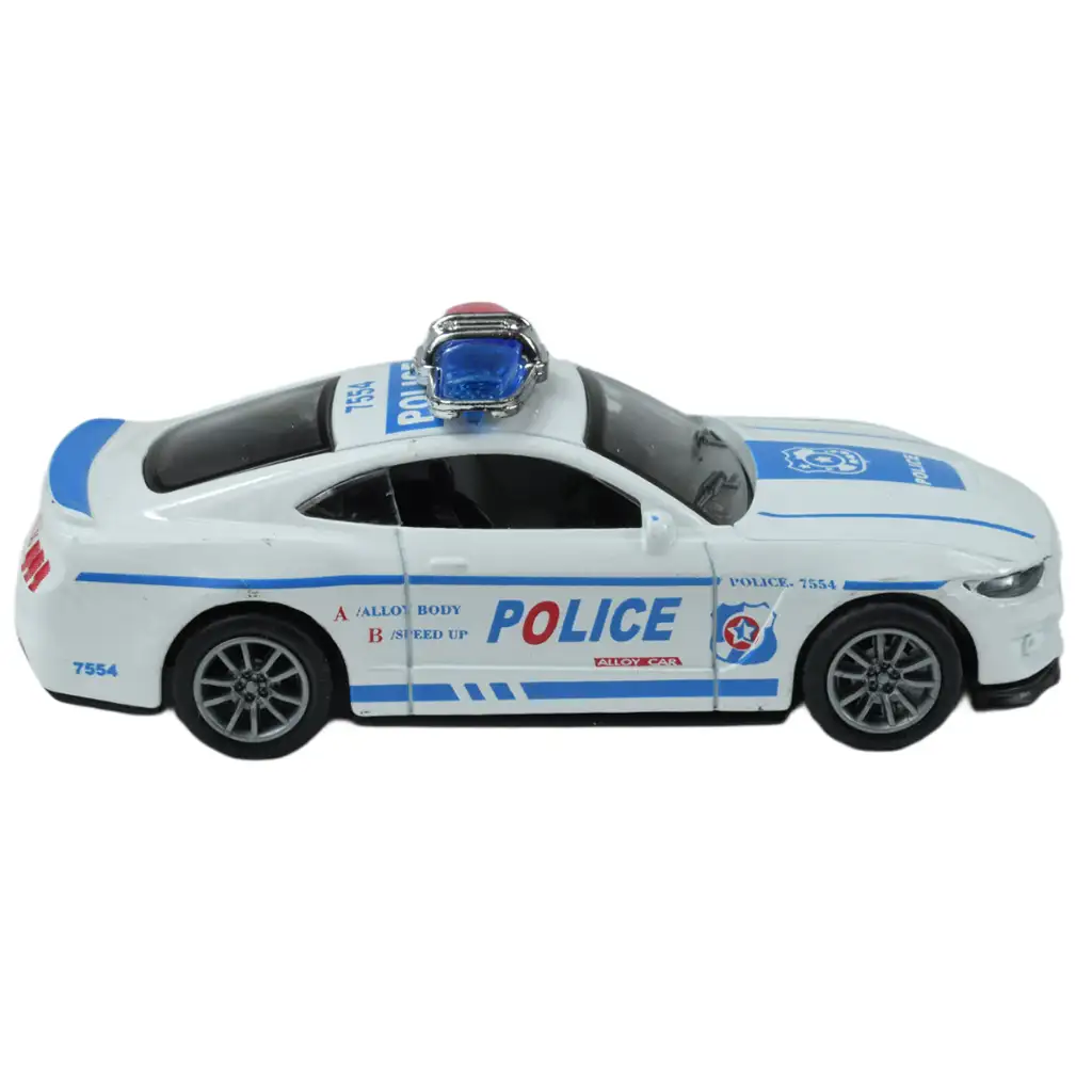 imagen de Coches de Policía: Coche de policía de metal con ruedas de fricción en varias versiones 11cm 1ud 4