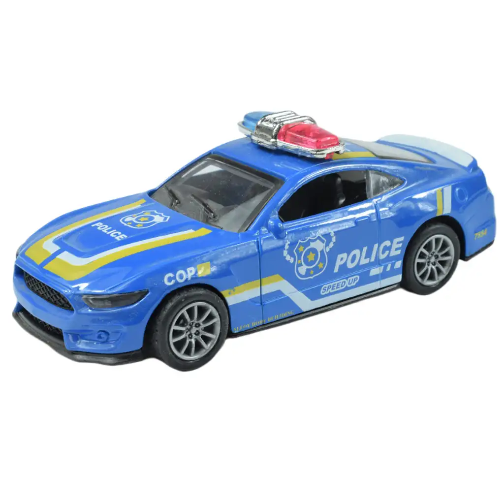 imagen de Coches de Policía: Coche de policía de metal con ruedas de fricción en varias versiones 11cm 1ud 5
