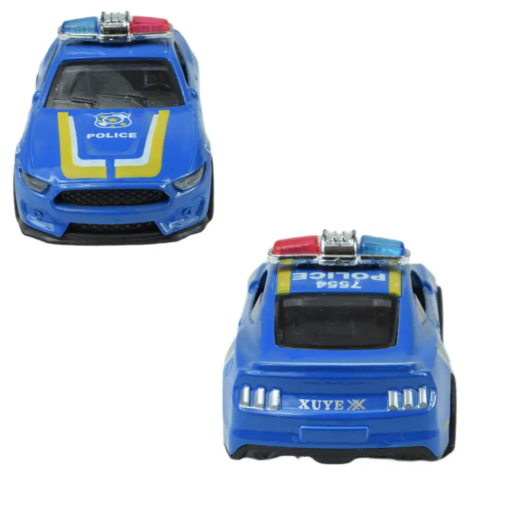 imagen de Coches de Policía: Coche de policía de metal con ruedas de fricción en varias versiones 11cm 1ud 6