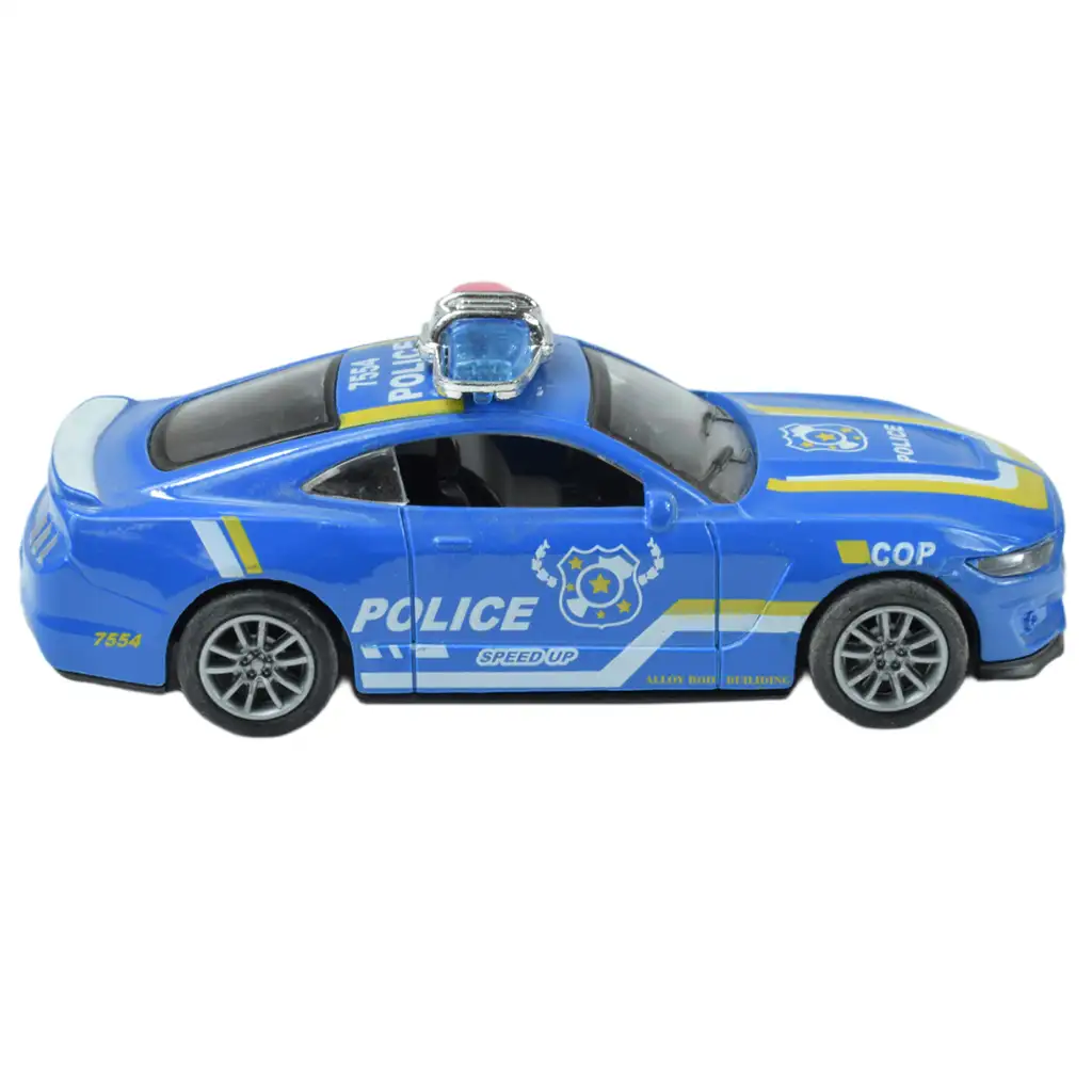 imagen de Coches de Policía: Coche de policía de metal con ruedas de fricción en varias versiones 11cm 1ud 7