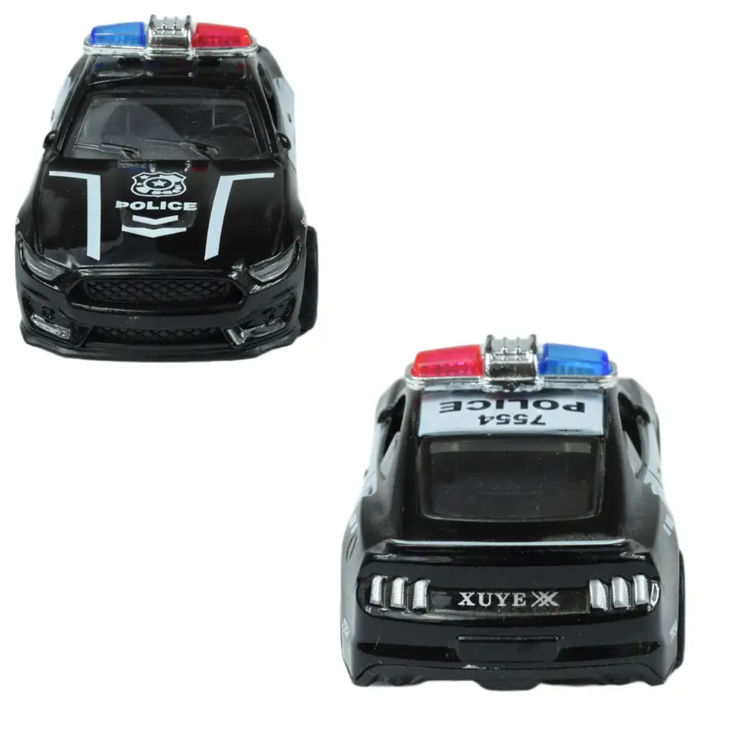 imagen de Coches de Policía: Coche de policía de metal con ruedas de fricción en varias versiones 11cm 1ud 9