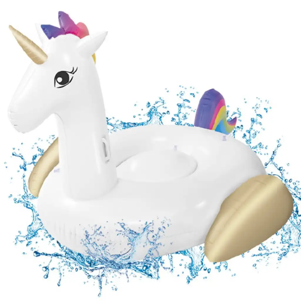 imagen de Colchón inflable grande de unicornio para montar 215cm 1