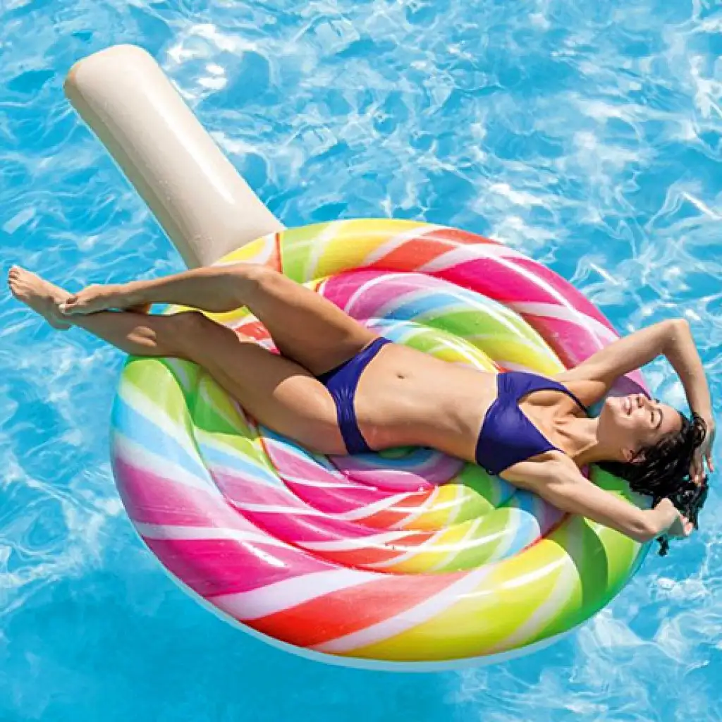 imagen de Colchoneta inflable de piruleta colorida 208x135cm - Intex 2