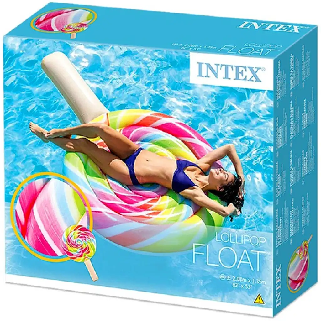 imagen de Colchoneta inflable de piruleta colorida 208x135cm - Intex 3