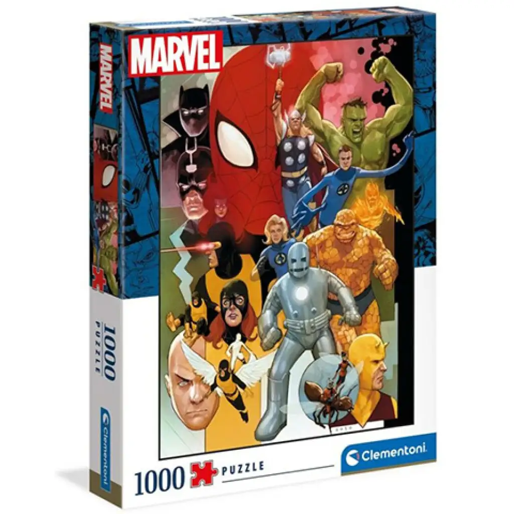 imagen de Colección de Alta Calidad: Marvel superhéroes años 80 puzzle premium de 1000 piezas 69x50cm - Clementoni 1