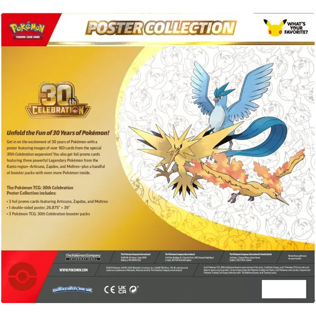 imagen de Colección de Póster de Pokémon TCG: 30.º – póster y cartas promocionales + paquetes de refuerzo 2