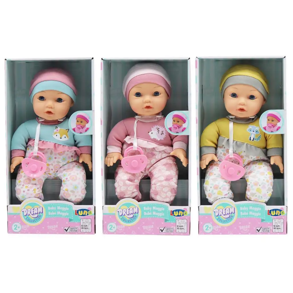 imagen de Colección de Sueños: Muñeca Maggie en tres versiones con chupete de 30 cm 1