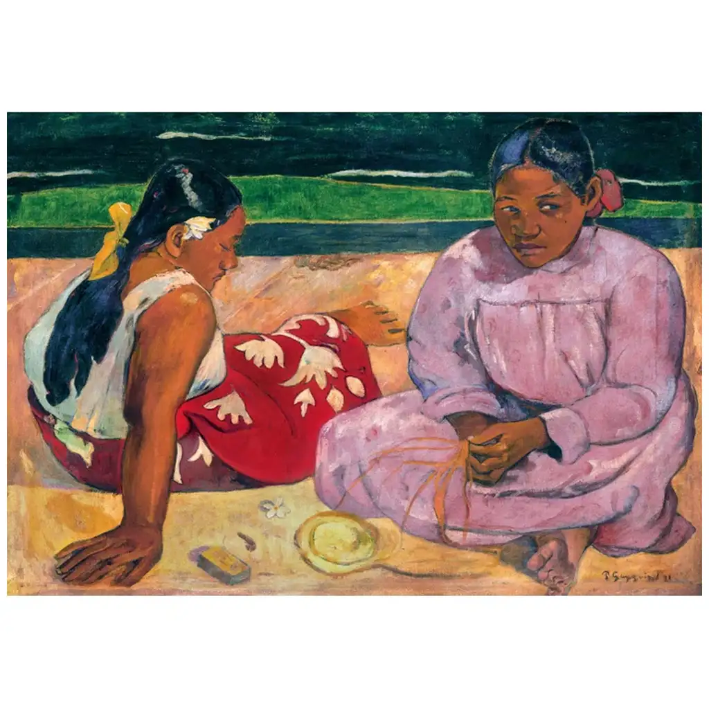 imagen de Colección Museo: Gauguin - Mujeres de Tahití en la playa puzzle de 1000 piezas con póster - Clementoni 2