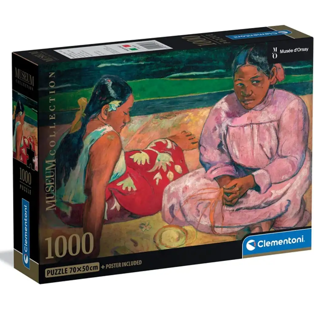 imagen de Colección Museo: Gauguin - Mujeres de Tahití en la playa puzzle de 1000 piezas con póster - Clementoni 1