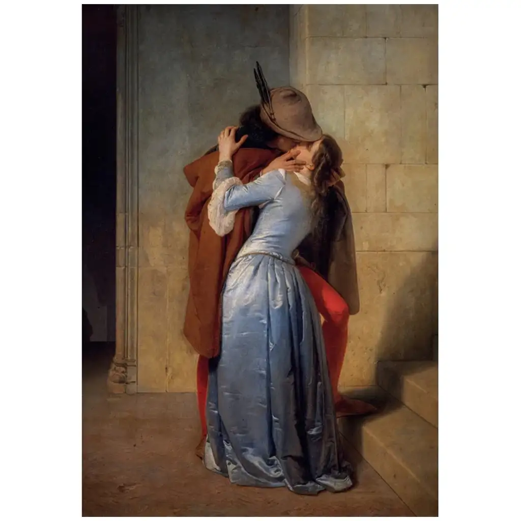 imagen de Colección Museo: Hayez - El beso rompecabezas de 1000 piezas con póster - Clementoni 2