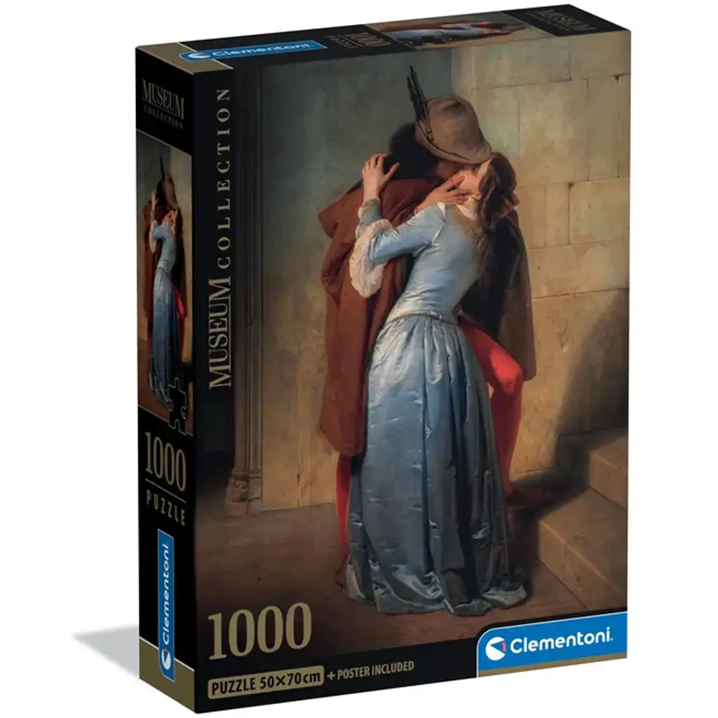 imagen de Colección Museo: Hayez - El beso rompecabezas de 1000 piezas con póster - Clementoni 1
