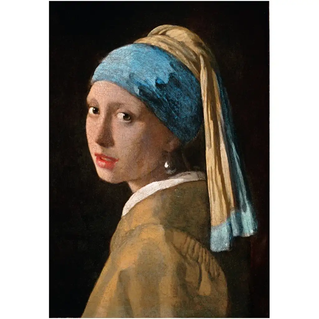 imagen de Colección Museo: Johannes Vermeer - Chica con pendiente de perla puzzle de 1000 piezas con póster - Clementoni 2