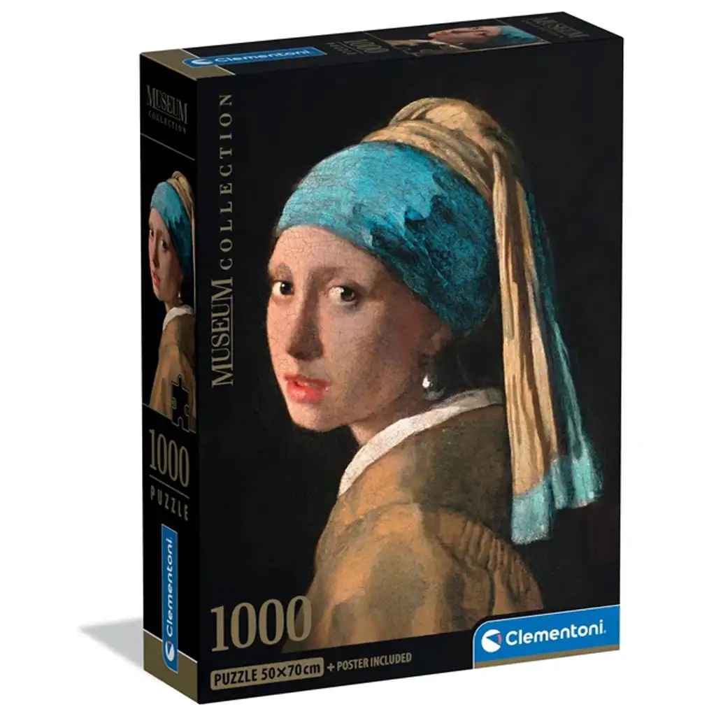 imagen de Colección Museo: Johannes Vermeer - Chica con pendiente de perla puzzle de 1000 piezas con póster - Clementoni 1