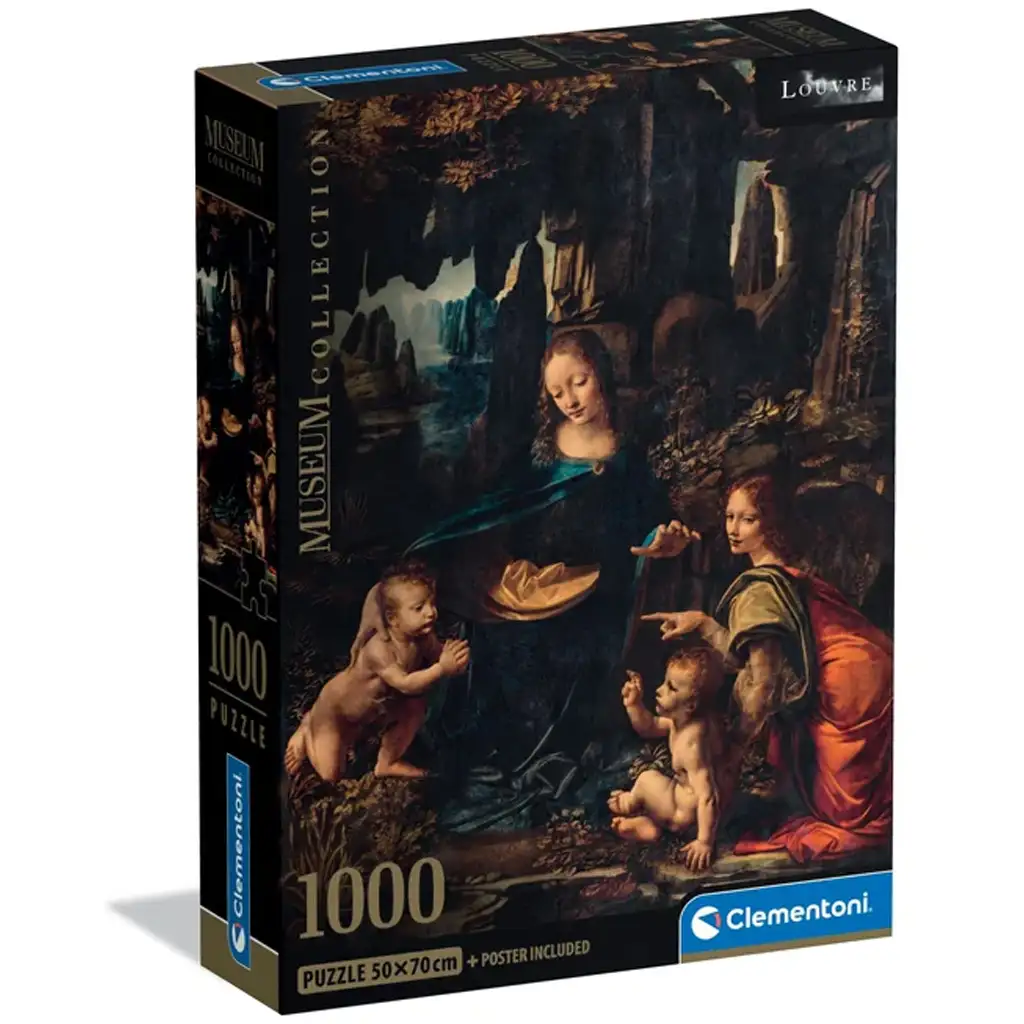 imagen de Colección Museo: Leonardo da Vinci - La Virgen de las Rocas puzzle de 1000 piezas con póster - Clementoni 1