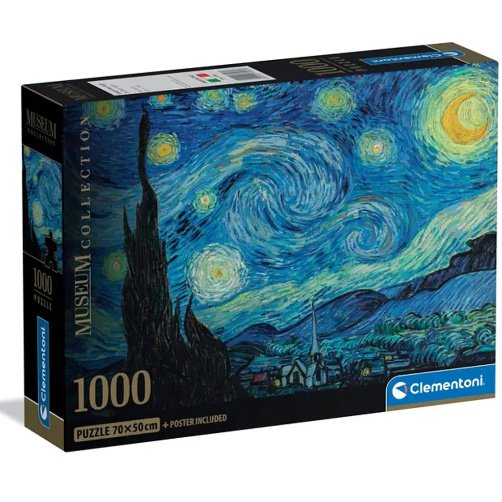 imagen de Colección Museo: Van Gogh - La noche estrellada HQC 1000 piezas con póster - Clementoni 1