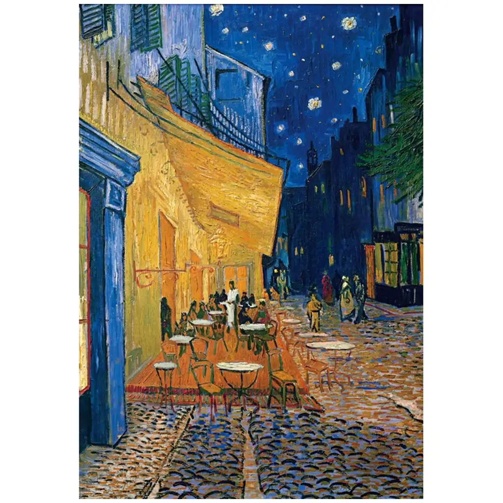 imagen de Colección Museo: Van Gogh - Terraza del café de noche rompecabezas de 1000 piezas con póster - Clementoni 2