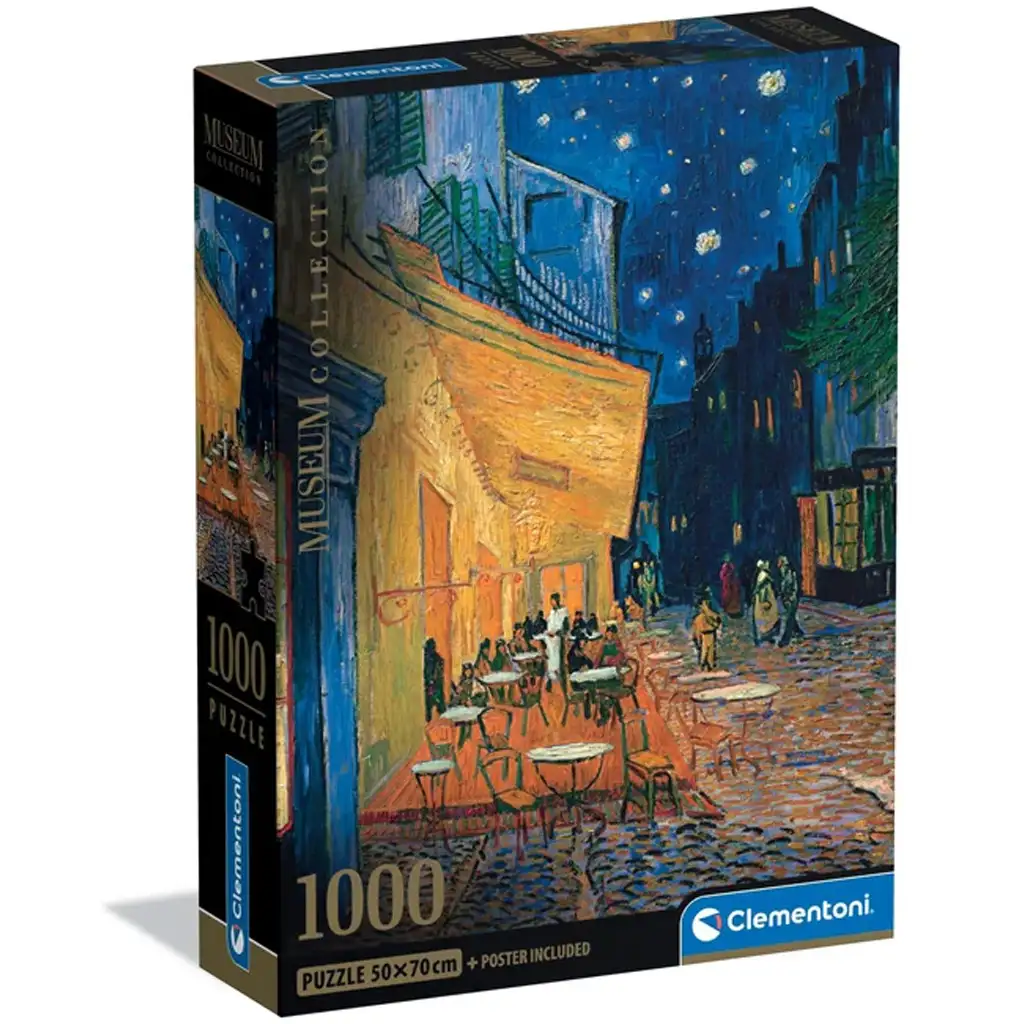 imagen de Colección Museo: Van Gogh - Terraza del café de noche rompecabezas de 1000 piezas con póster - Clementoni 1