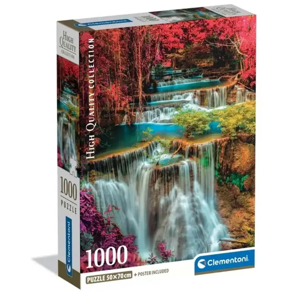 imagen de Colorida cascada tailandesa de 1000 piezas con póster - Clementoni 1