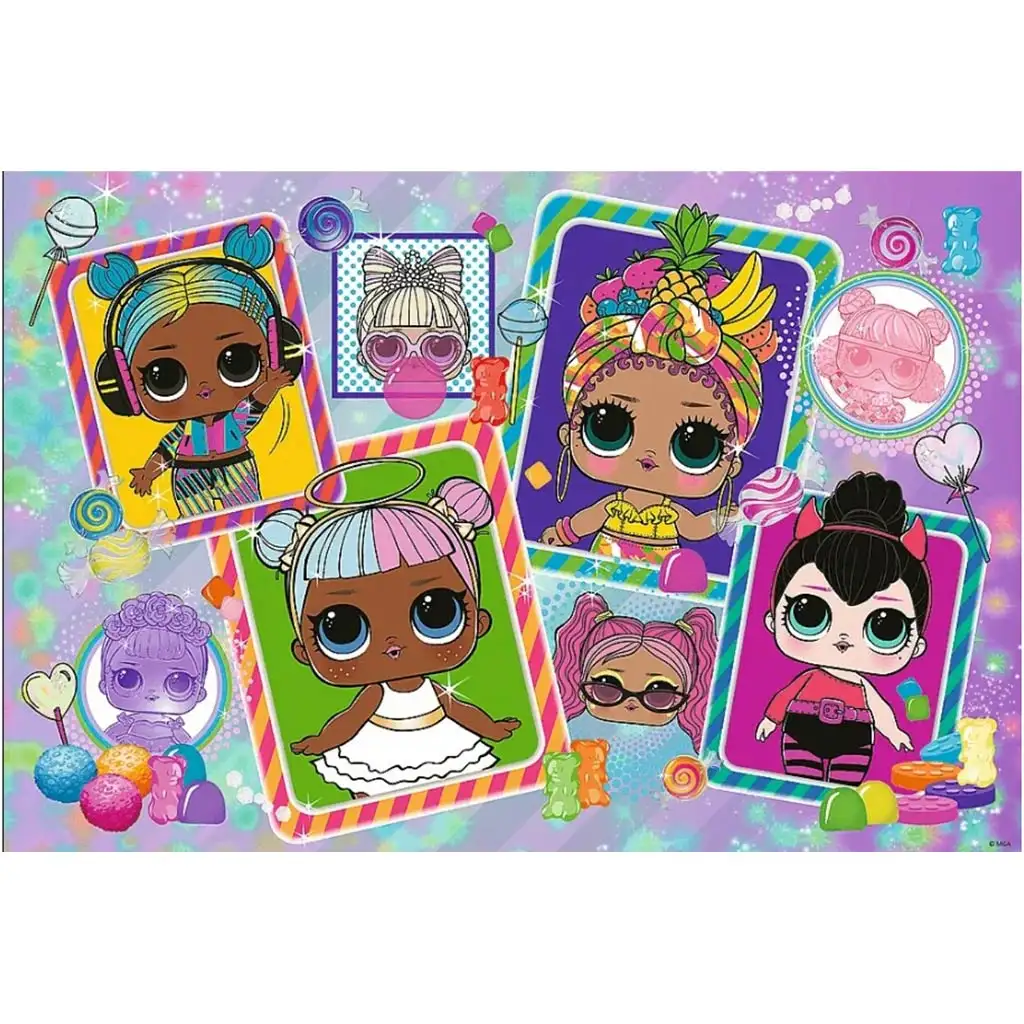 imagen de Coloridos L.O.L muñecos 70 piezas glitter puzzle - Trefl 2