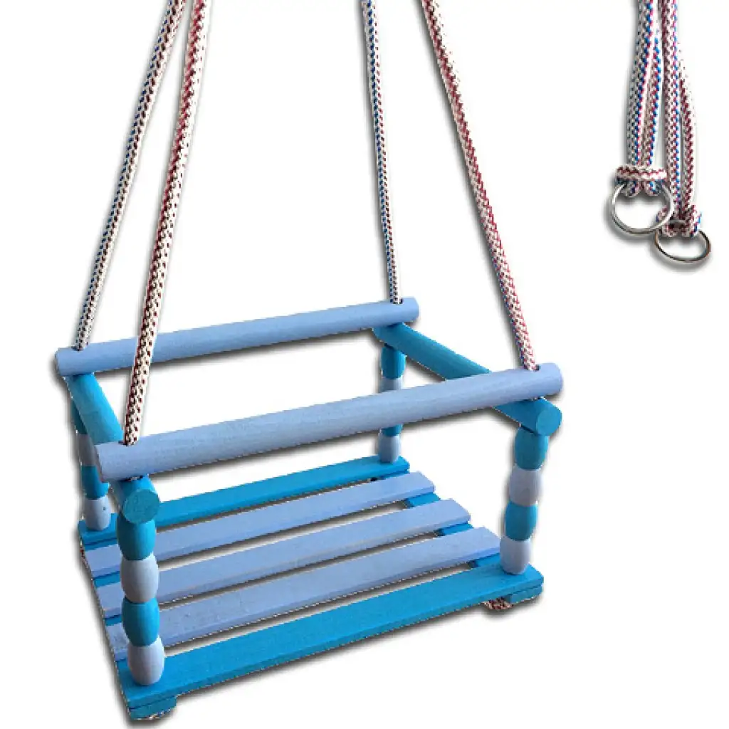 imagen de Columpio de madera en color azul 1