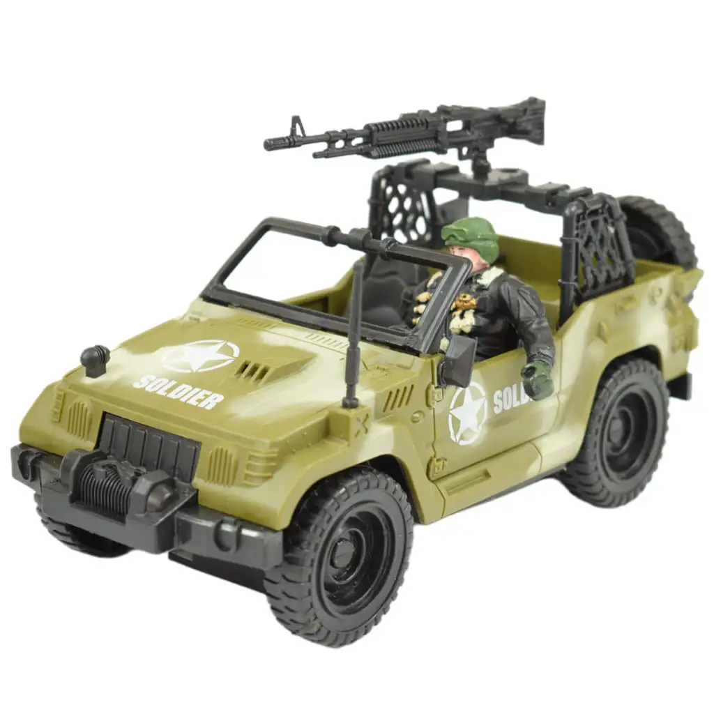 imagen de Combat Force 9: Vehículo militar todoterreno con soldado y armas 22cm 2