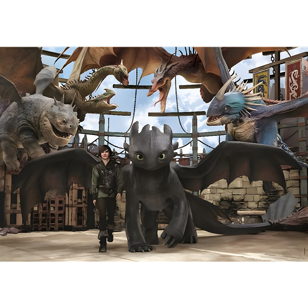 imagen de Cómo entrenar a tu dragón 104 piezas Super Color Puzzle - Clementoni 2
