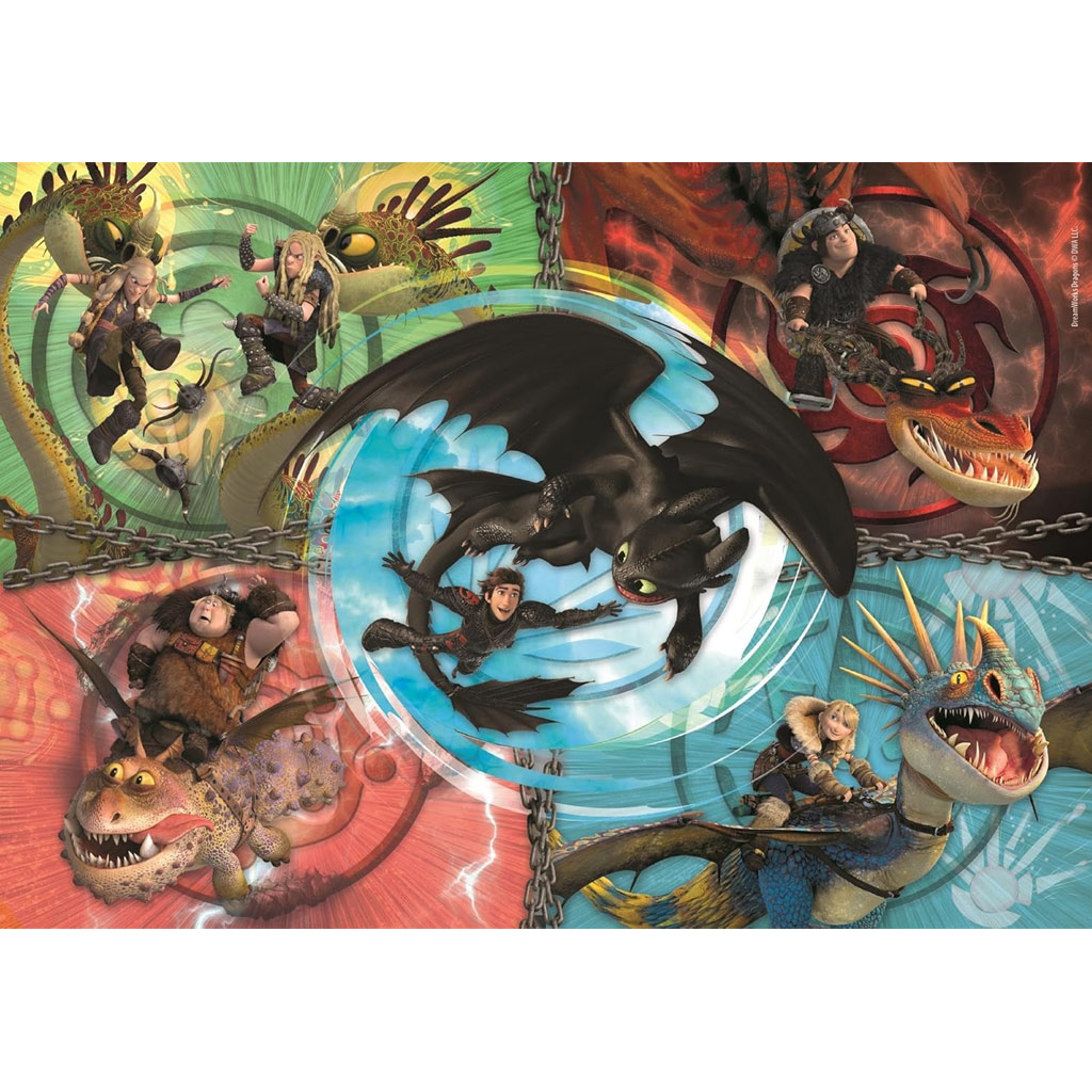 imagen de Cómo entrenar a tu dragón 104 piezas Supercolor puzzle - Clementoni 2