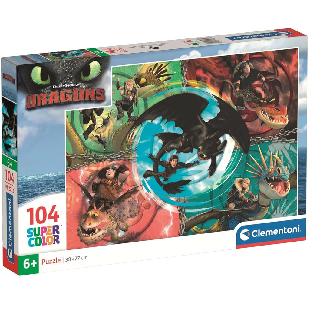 imagen de Cómo entrenar a tu dragón 104 piezas Supercolor puzzle - Clementoni 1