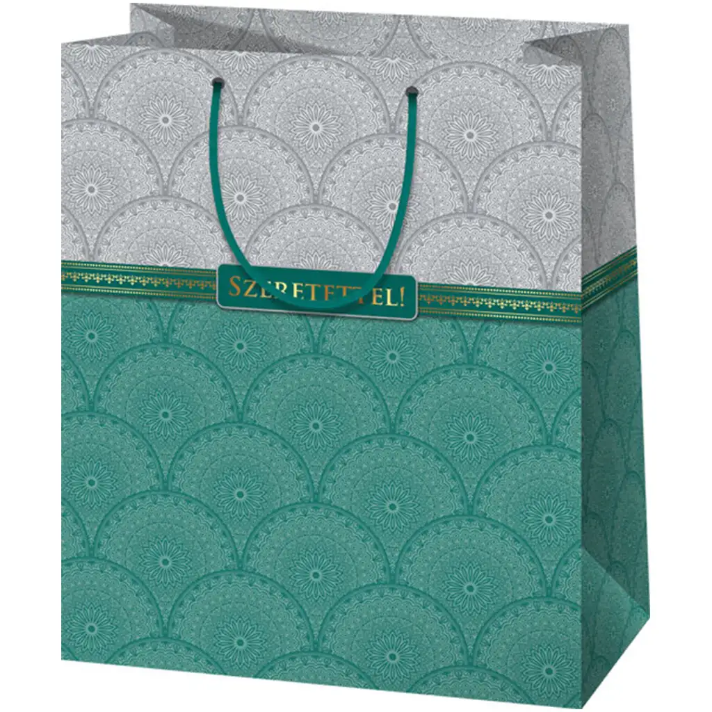 imagen de ¡Con cariño! elegante bolsa de regalo de tamaño gigante con inserciones doradas 33x15x44cm 1