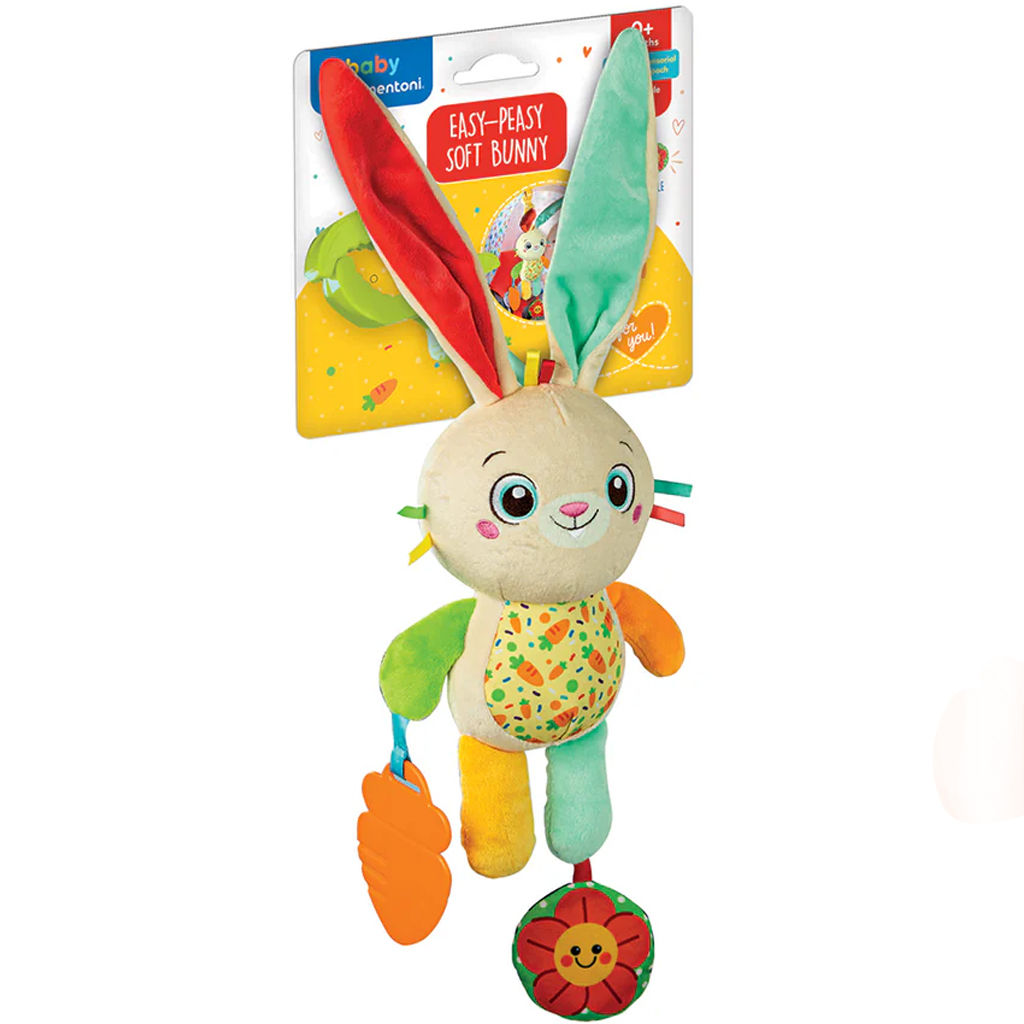 imagen de Conejito de peluche On the go con mordedor - Clementoni 1