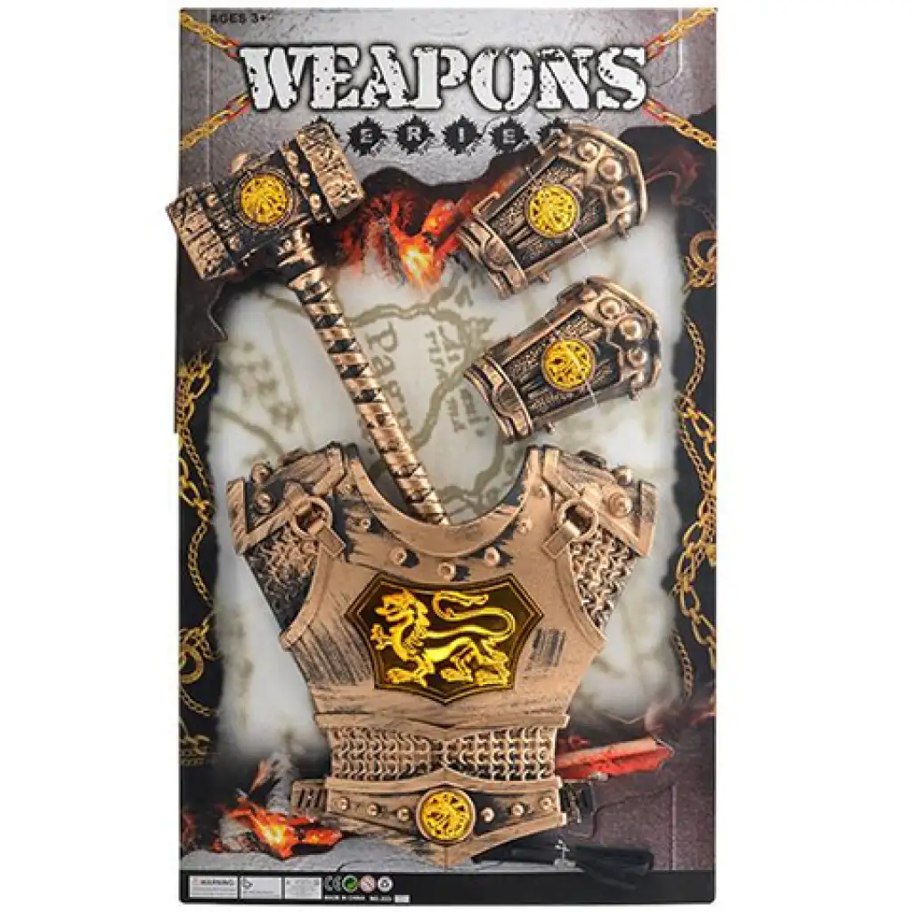 imagen de Conjunto de 4 piezas de martillo medieval con escudo y protector de mano 1