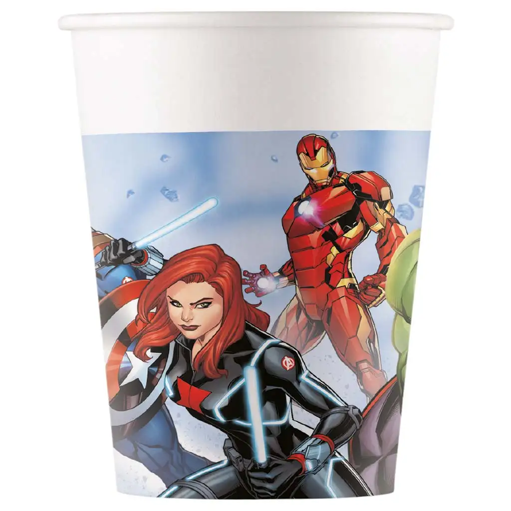 imagen de Conjunto de 8 vasos de papel de Los Vengadores 200ml 1