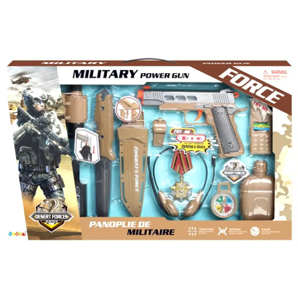 imagen de Conjunto de armas militares Military Force con luz y sonido 1